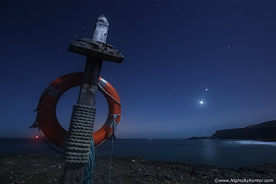 Moonlit Dunseverick Waterfall & Ballintoy Triple Planet Conjunction Time Lapse - Halloween 2015